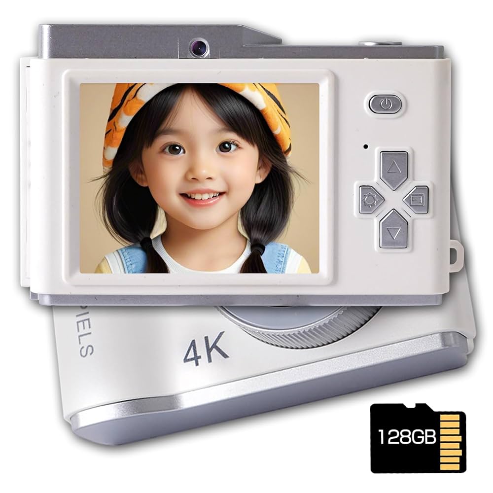 Amazon | デジカメ 4Kデジタルカメラ コンパクトカメラ 前後の
